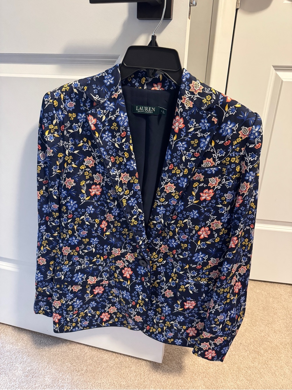 Lauren Ralph Lauren Navy Floral Blazer size 6